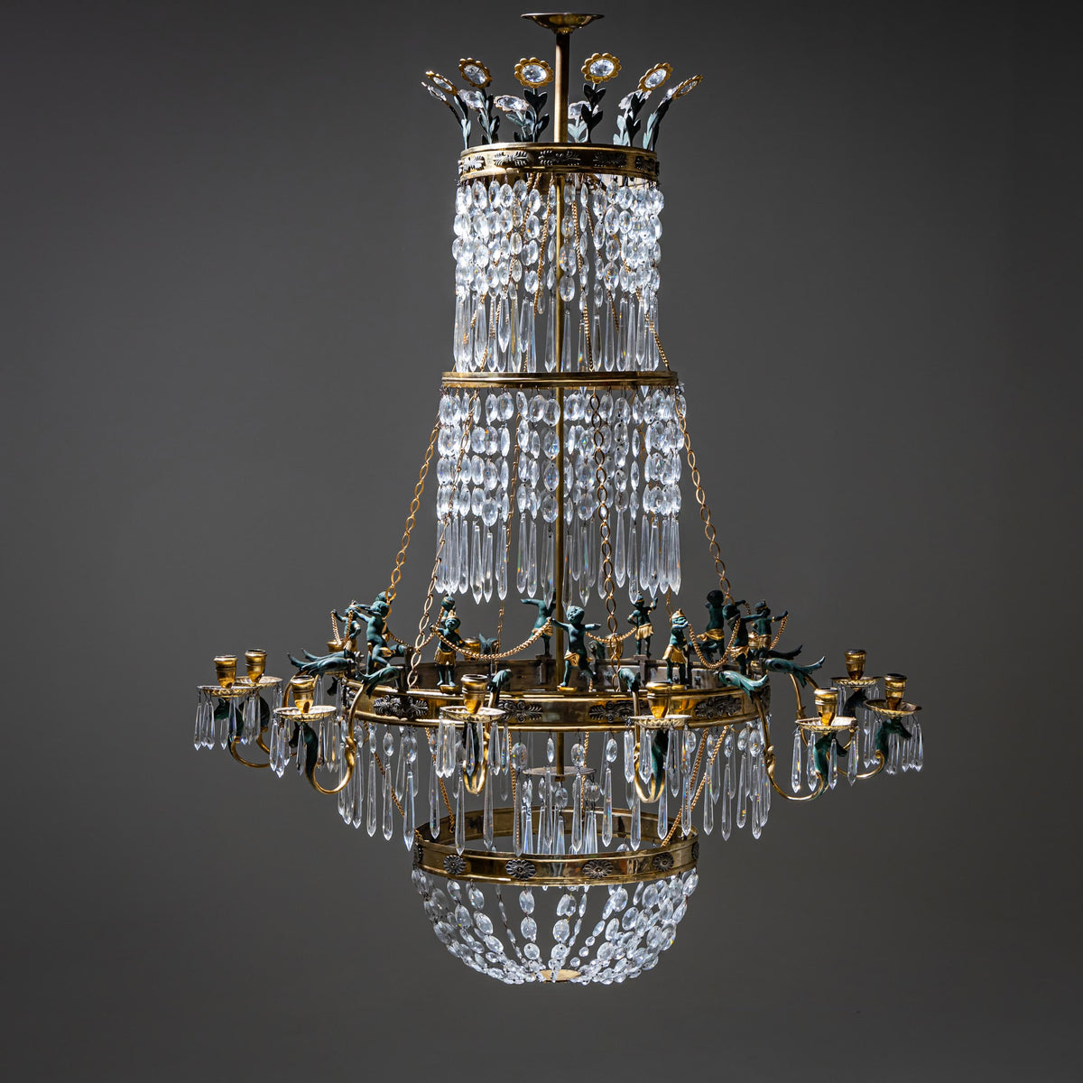 Chandelier with Figural Decoration, circa 1830