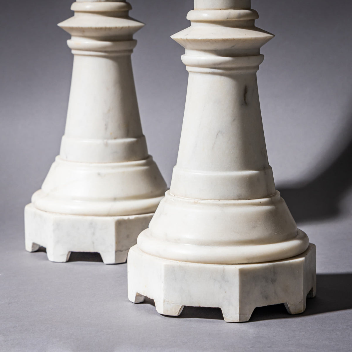 Pair of Marble Candlesticks, Late 19th Century