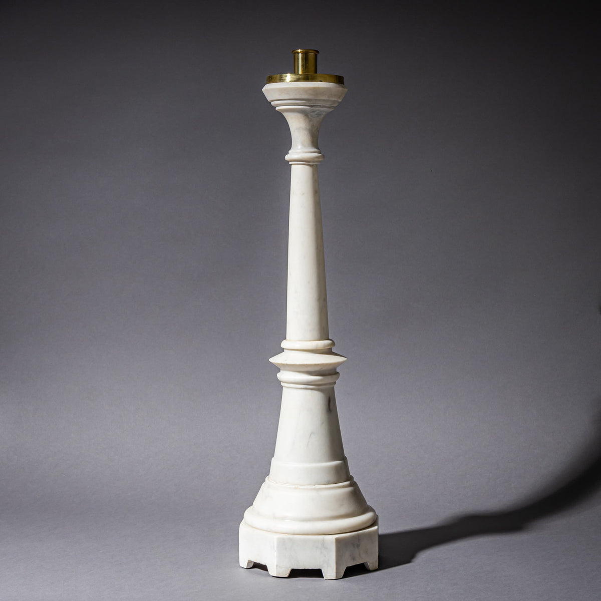 Pair of Marble Candlesticks, Late 19th Century