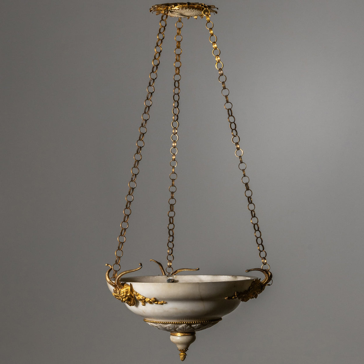 Alabaster Ceiling Chandelier, Vienna, Early 19th Century