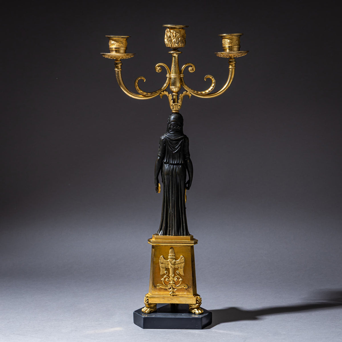 Pair of Empire Bronze Girandoles, France, Early 19th Century