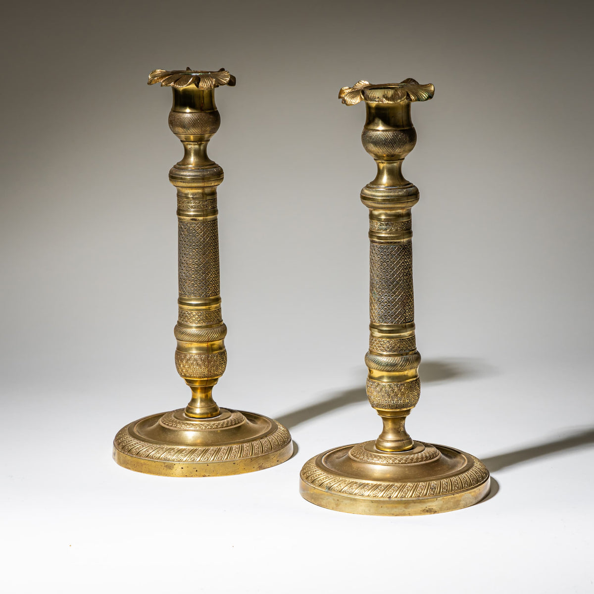 Pair of Brass Candlesticks, 19th Century