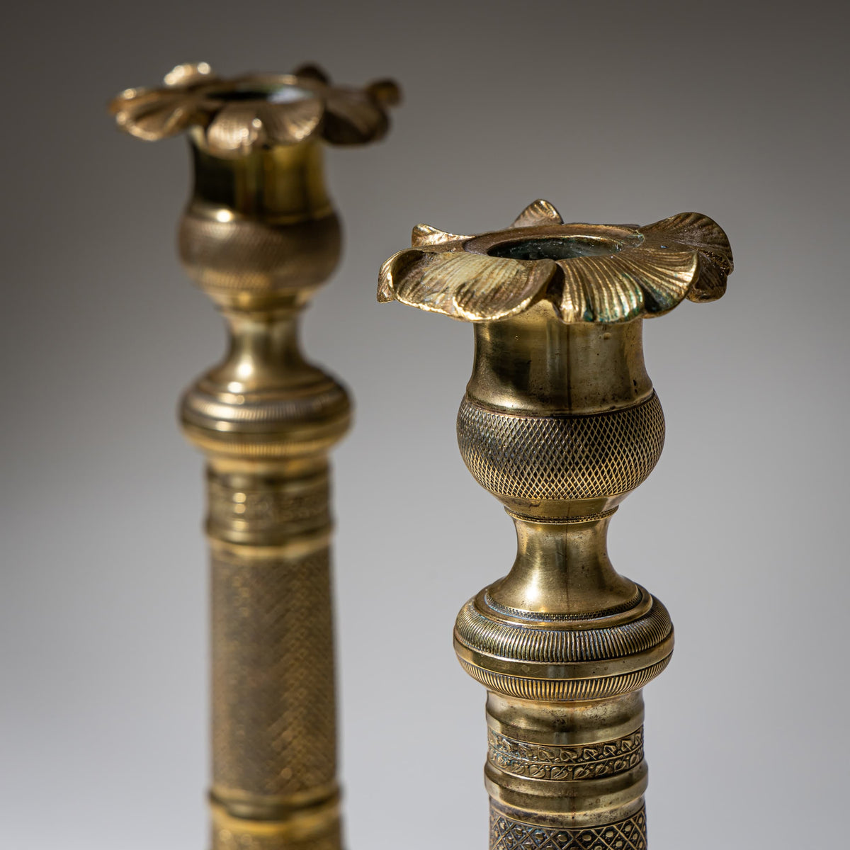 Pair of Brass Candlesticks, 19th Century