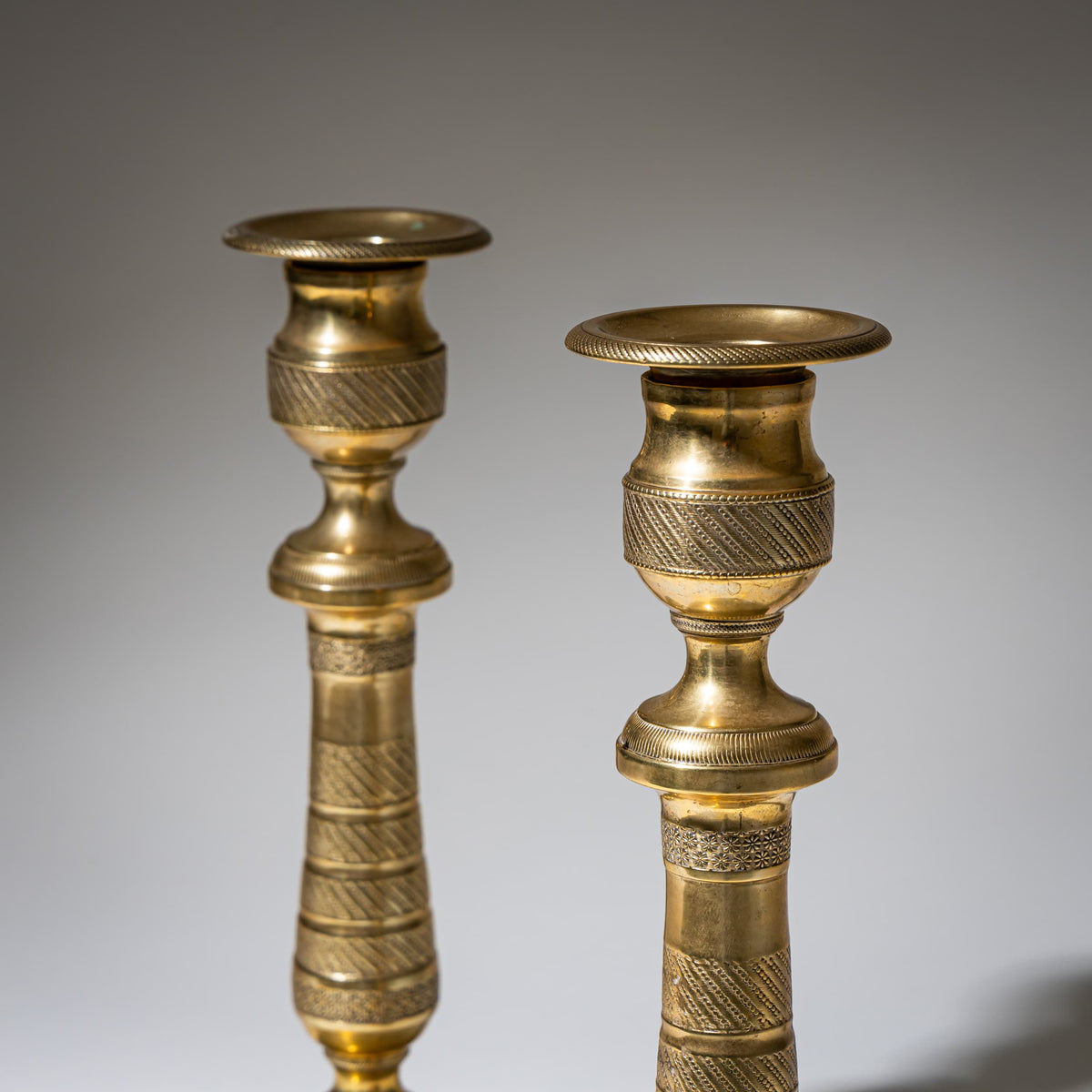 Pair of Brass Candlesticks, 19th Century