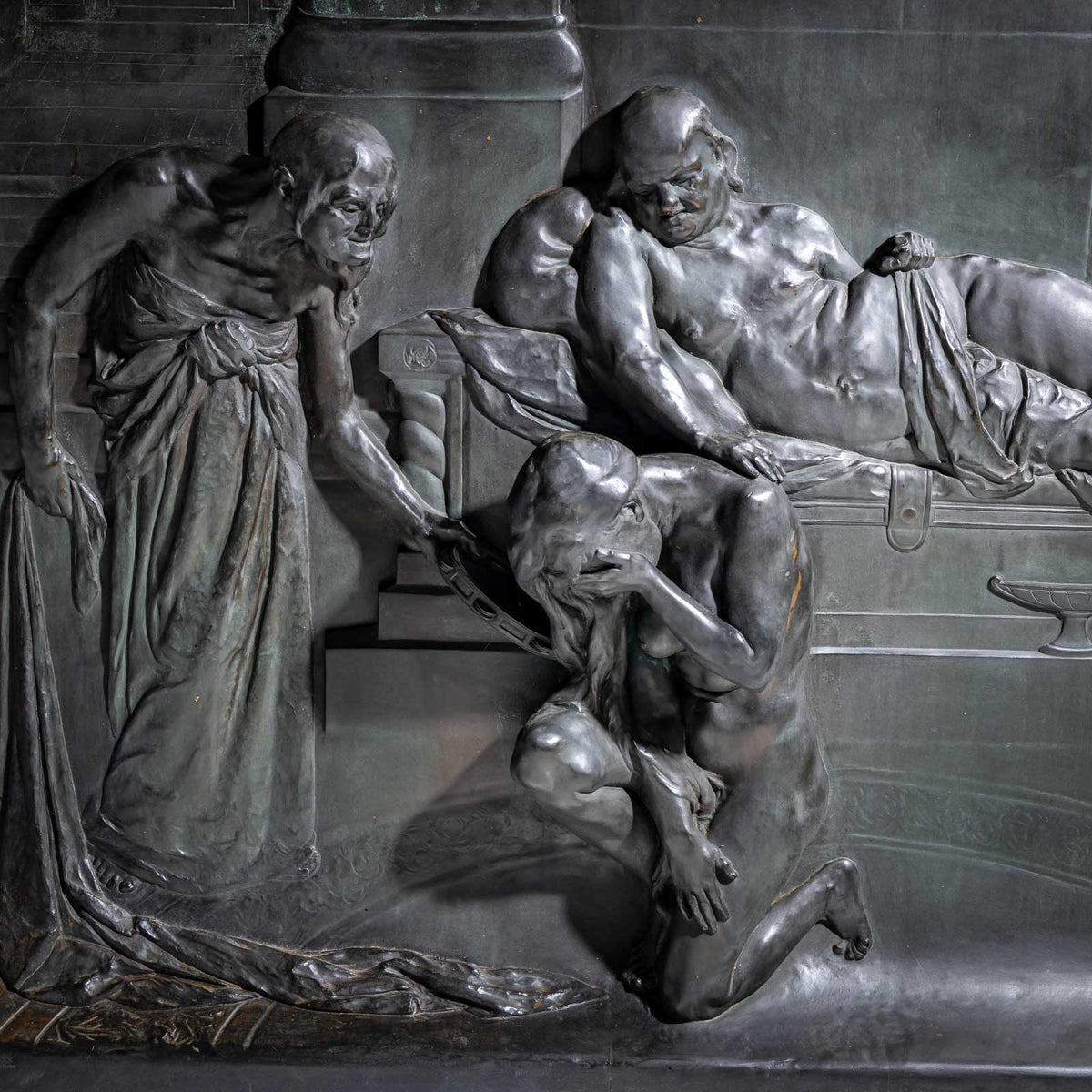 Bronze Relief by Max Wach-Wacheneck (*1871 Berlin), cast by Noack Berlin, 1900-1909