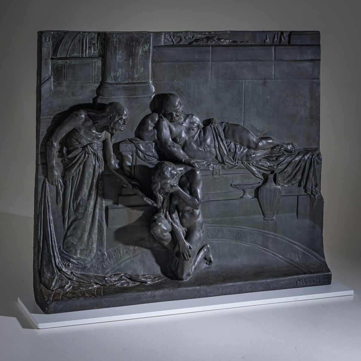 Bronze Relief by Max Wach-Wacheneck (*1871 Berlin), cast by Noack Berlin, 1900-1909