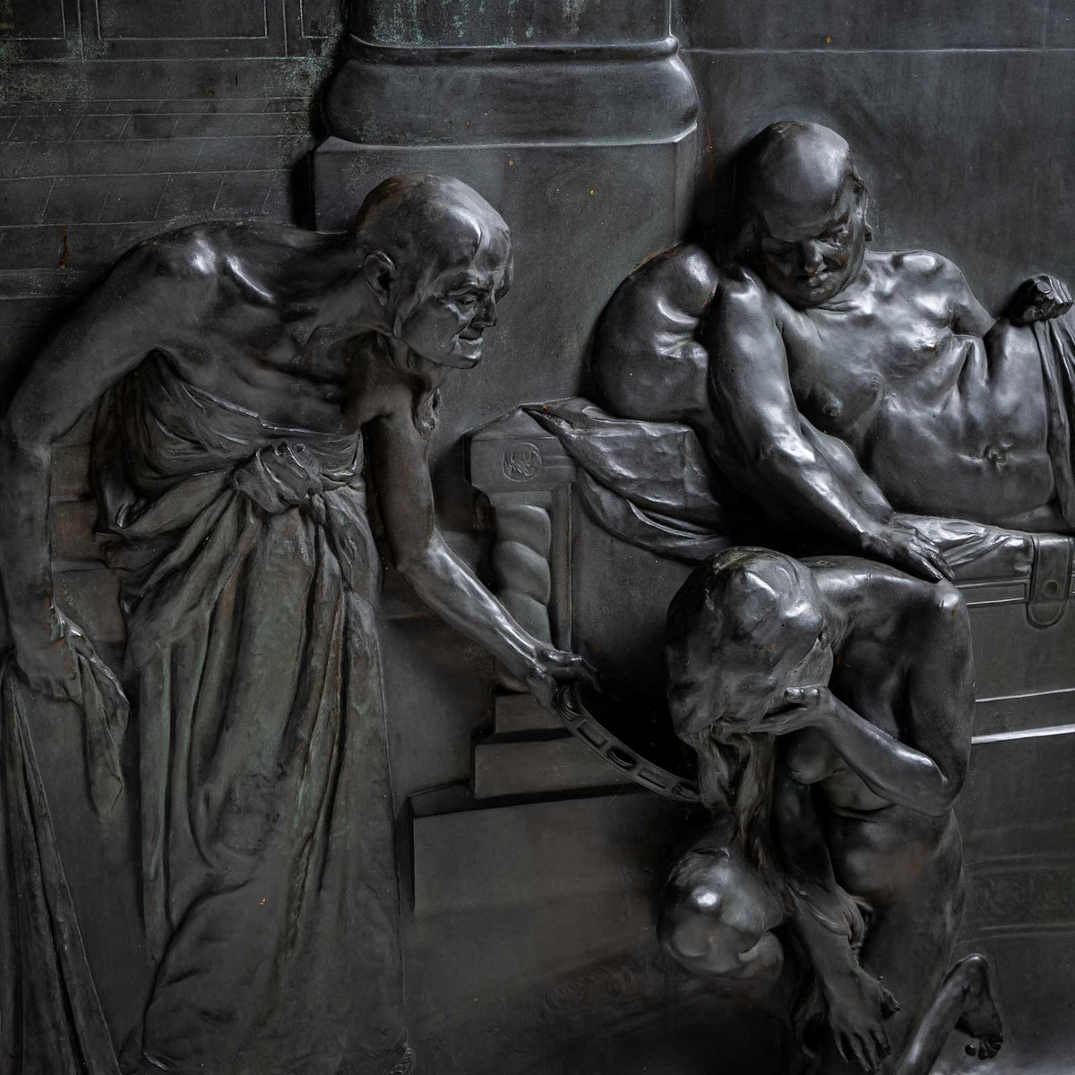 Bronzerelief von Max Wach-Wacheneck (*1871 Berlin), Guss durch Noack Berlin, 1900-1909