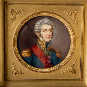 Miniature of General Charles Tristan Marquis de Montholon, Count of Lee, painted by François Dumont (1751-1831) circa 1815