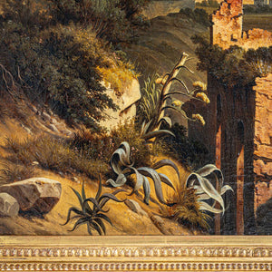 Johann Anton Castell (1810 Dresden - 1867 ebd.), Mediterrane Landschaft mit Ruinen, datiert 1842