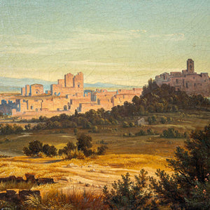 Johann Anton Castell (1810 Dresden - 1867 ebd.), Mediterrane Landschaft mit Ruinen, datiert 1842