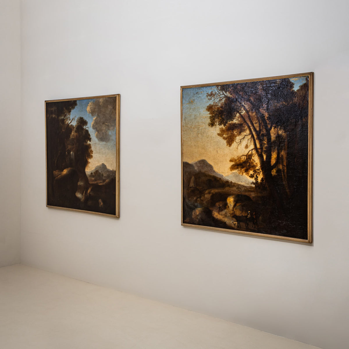 Pair of Landscape Paintings, Italy, 17th Century