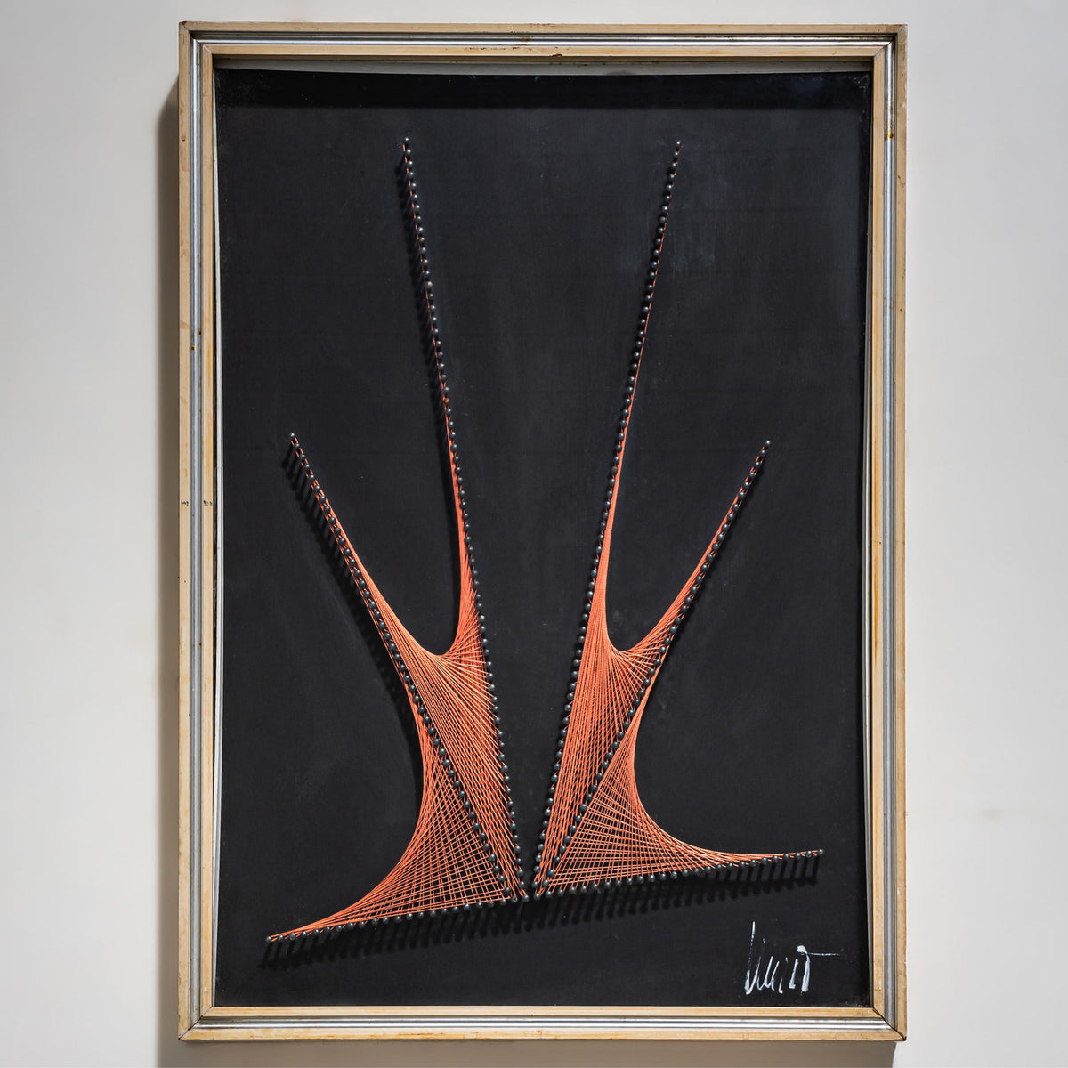 Abstract String Art Triptych, probably Italy, 1970s