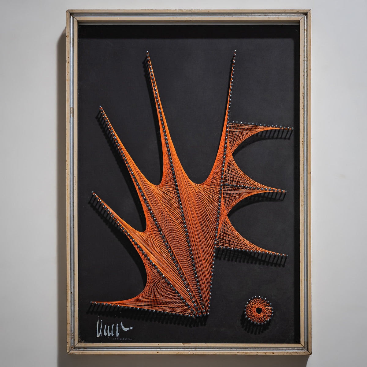 Abstract String Art Triptych, probably Italy, 1970s