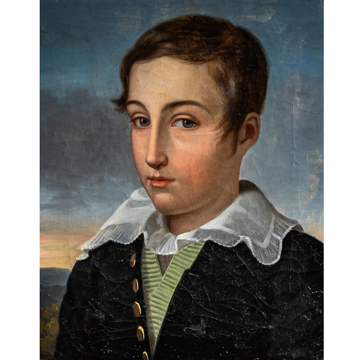 Biedermeier Portrait of a Boy, 19th Century