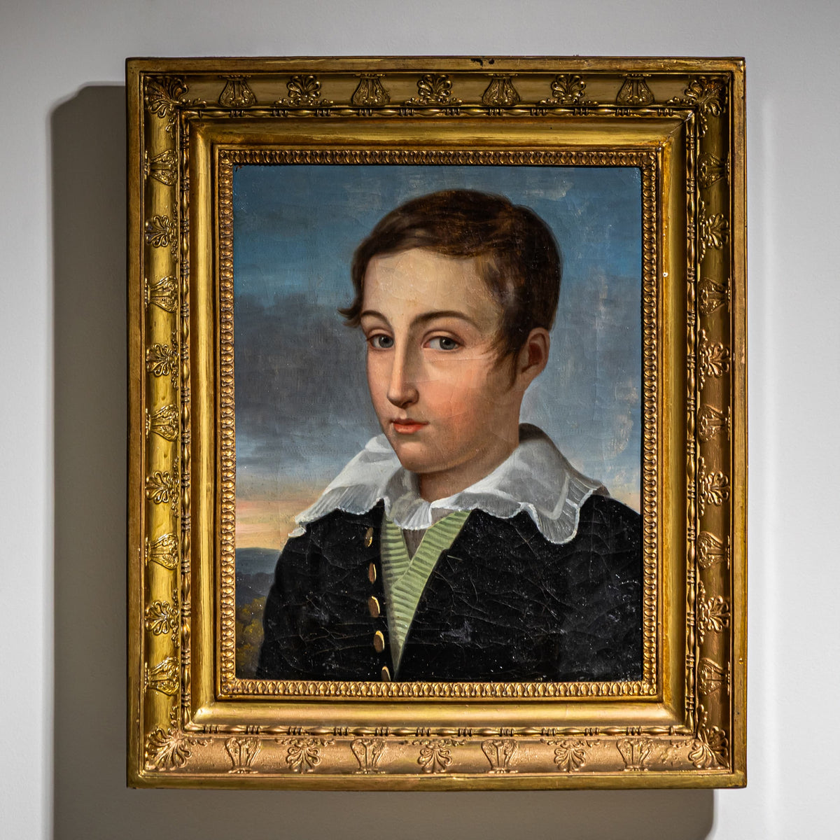 Biedermeier Portrait of a Boy, 19th Century