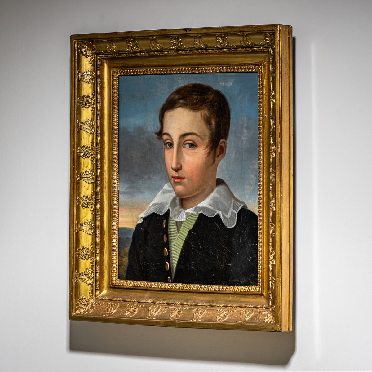 Biedermeier Portrait of a Boy, 19th Century