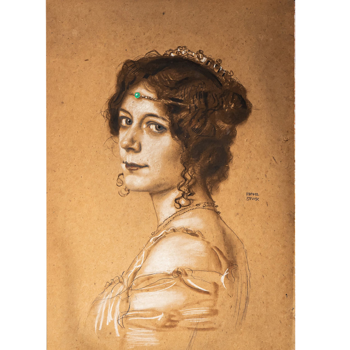 Franz von Stuck (1863 Tettenweis – 1928 Munich) – Portrait of Olga Oberhummer, née Lindpaintner, Munich, circa 1904