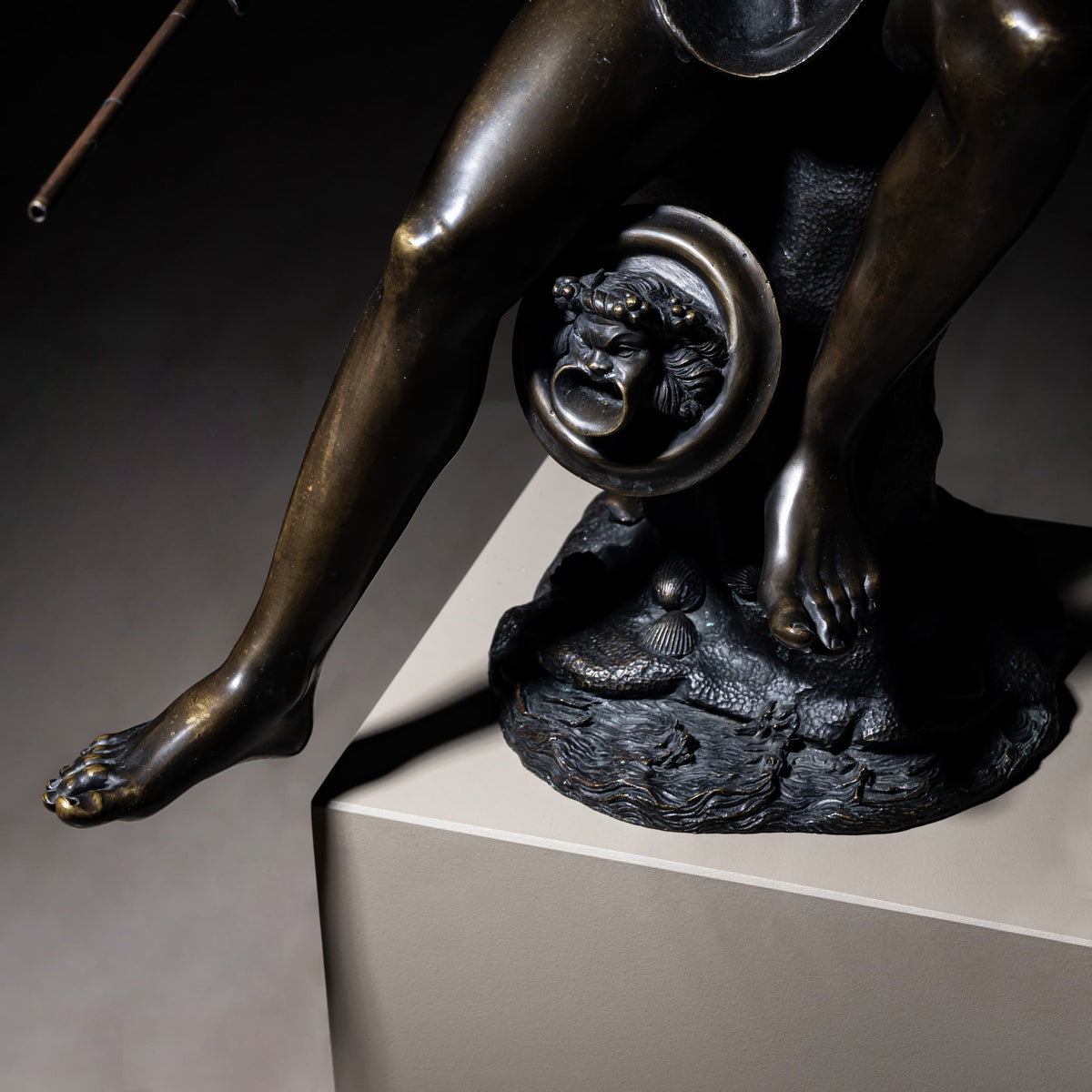 Bronze des Fischers von Pompeji, sig. Sabatino, Italien 1882