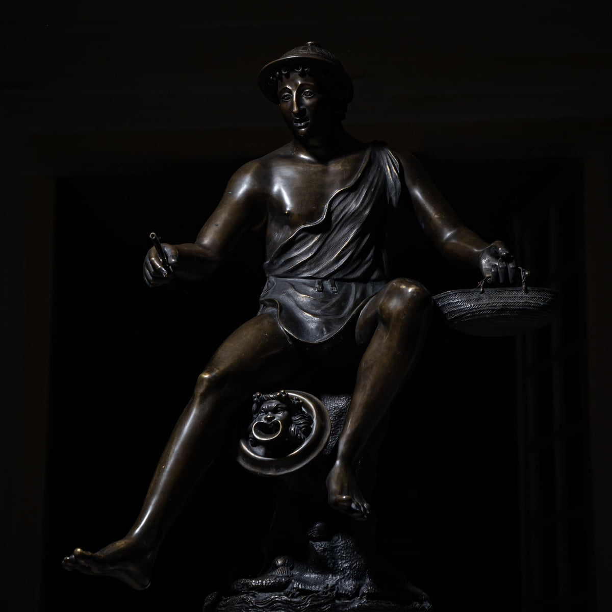 Bronze des Fischers von Pompeji, sig. Sabatino, Italien 1882