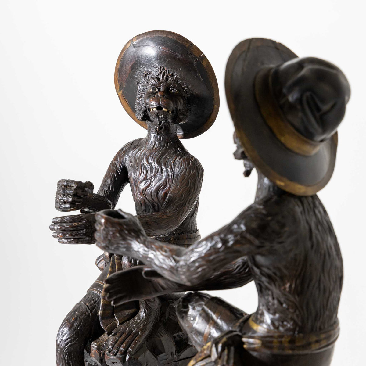 Monkey Sculptures in Walnut, Venetian School, 19th Century
