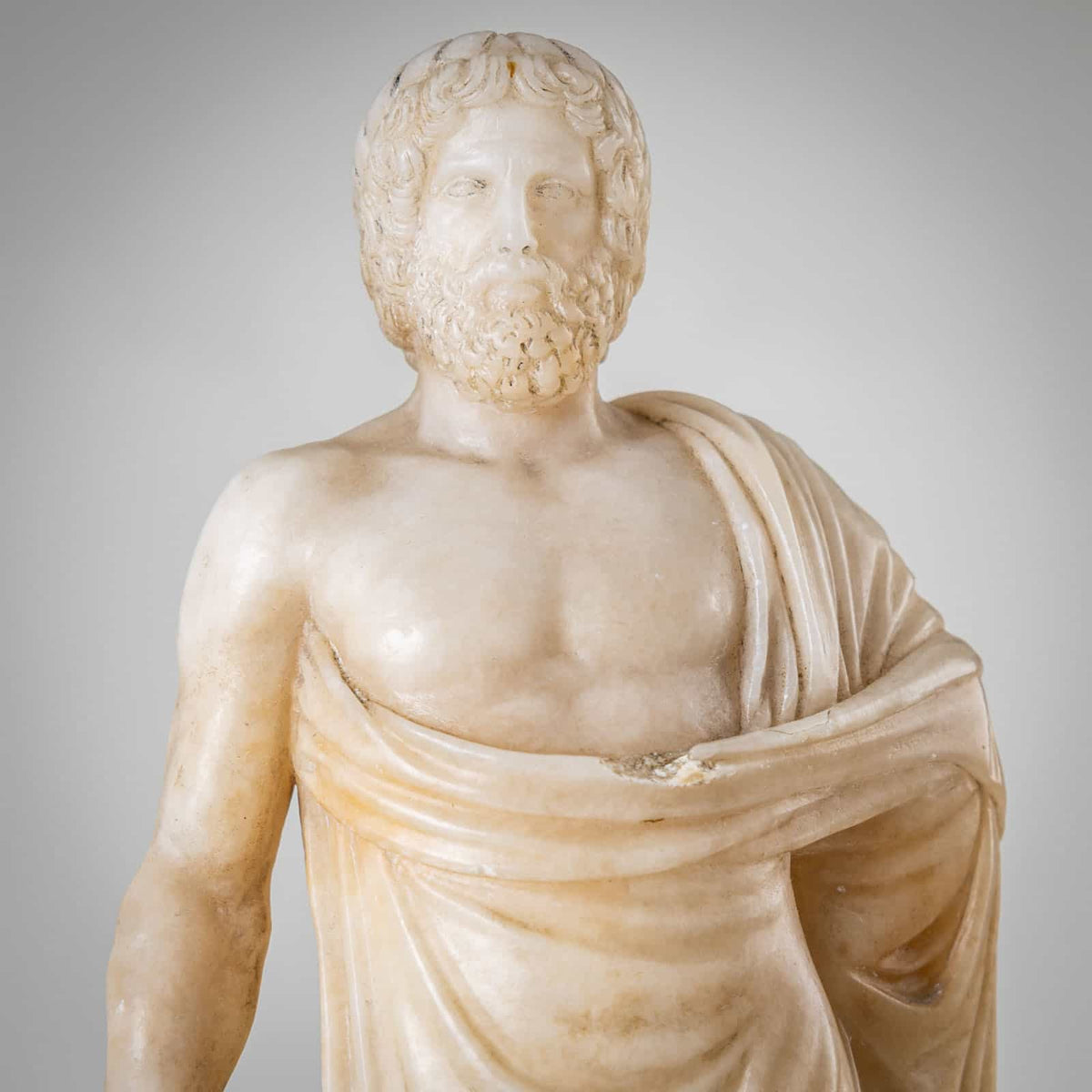 Pair of white Alabaster Sculptures, 2nd Half 19th Century