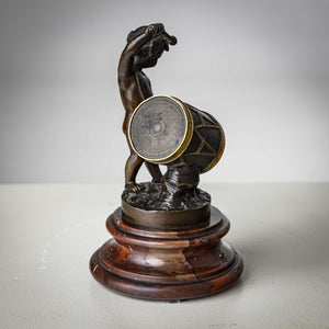 Small Bronze Sculpture of a drumming child, Late 19th Century