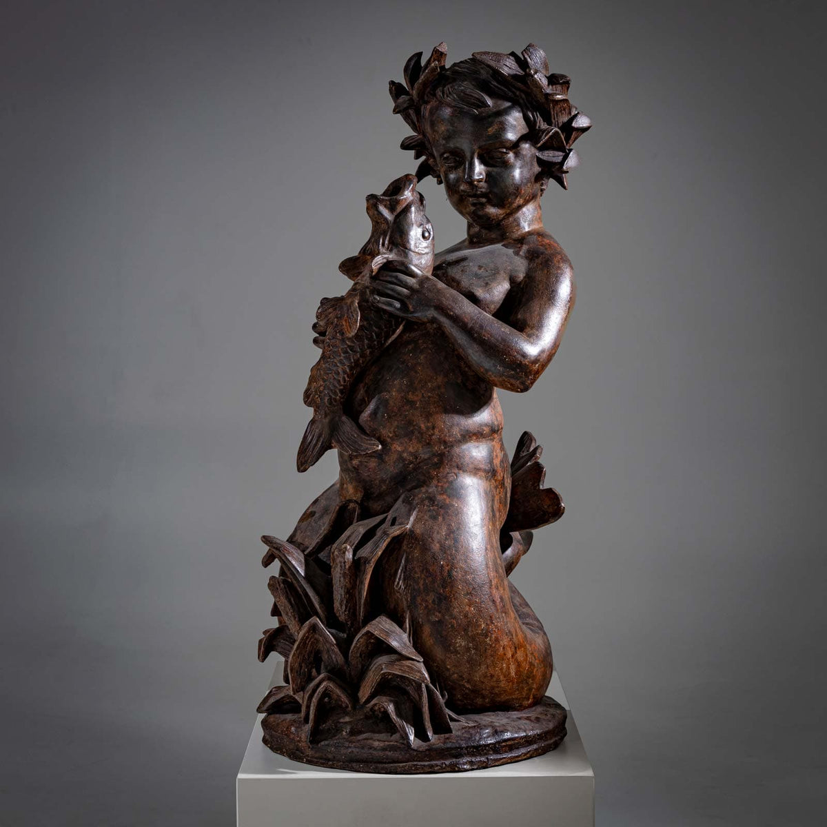 Skulptur eines Putti als Wassermann, Anfang 20. Jahrhundert