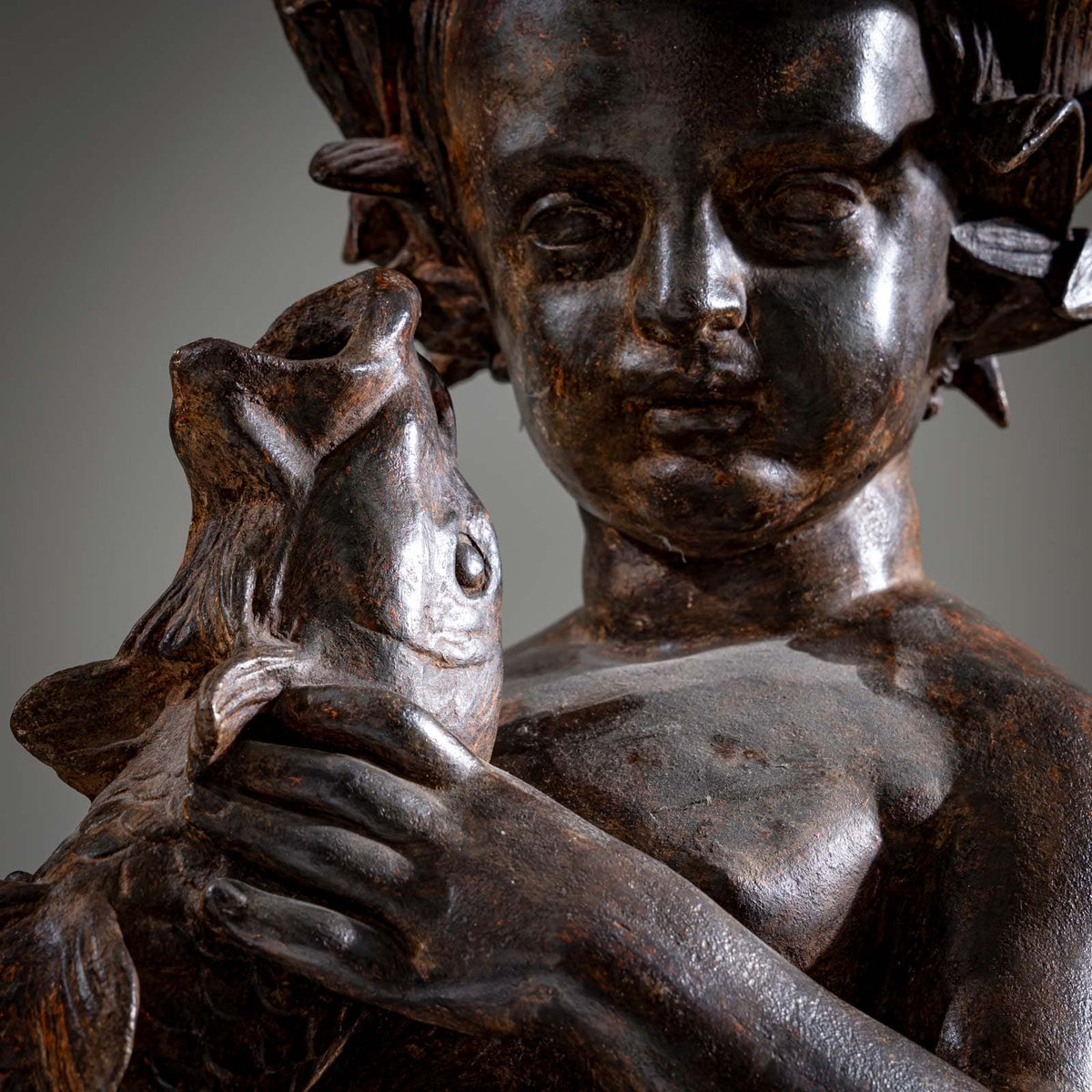 Skulptur eines Putti als Wassermann, Anfang 20. Jahrhundert