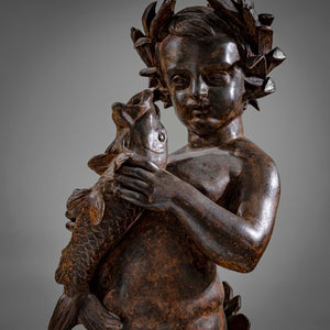 Sculpture of a Putti as Aquarius, early 20th Century