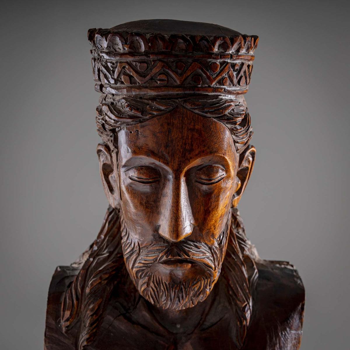 Christus Skulptur im Stil der Romanik, 19. / 20. Jahrhundert