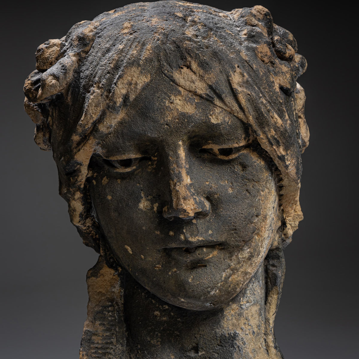 Monumentale Jugendstil-Karyatidenbüsten aus Sandstein, 1. Hälfte 20. Jahrhundert