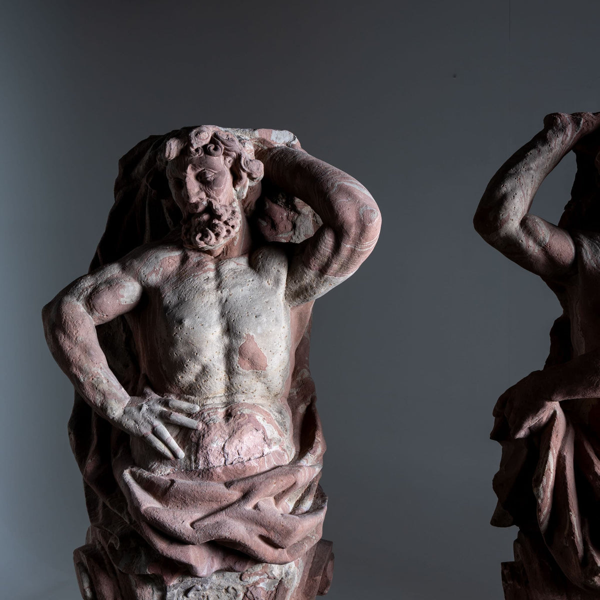 Pair of Sandstone Atlases, Cornelius Andreas Donett (attributed to, 1682-1748), Frankfurt, around 1720-1748