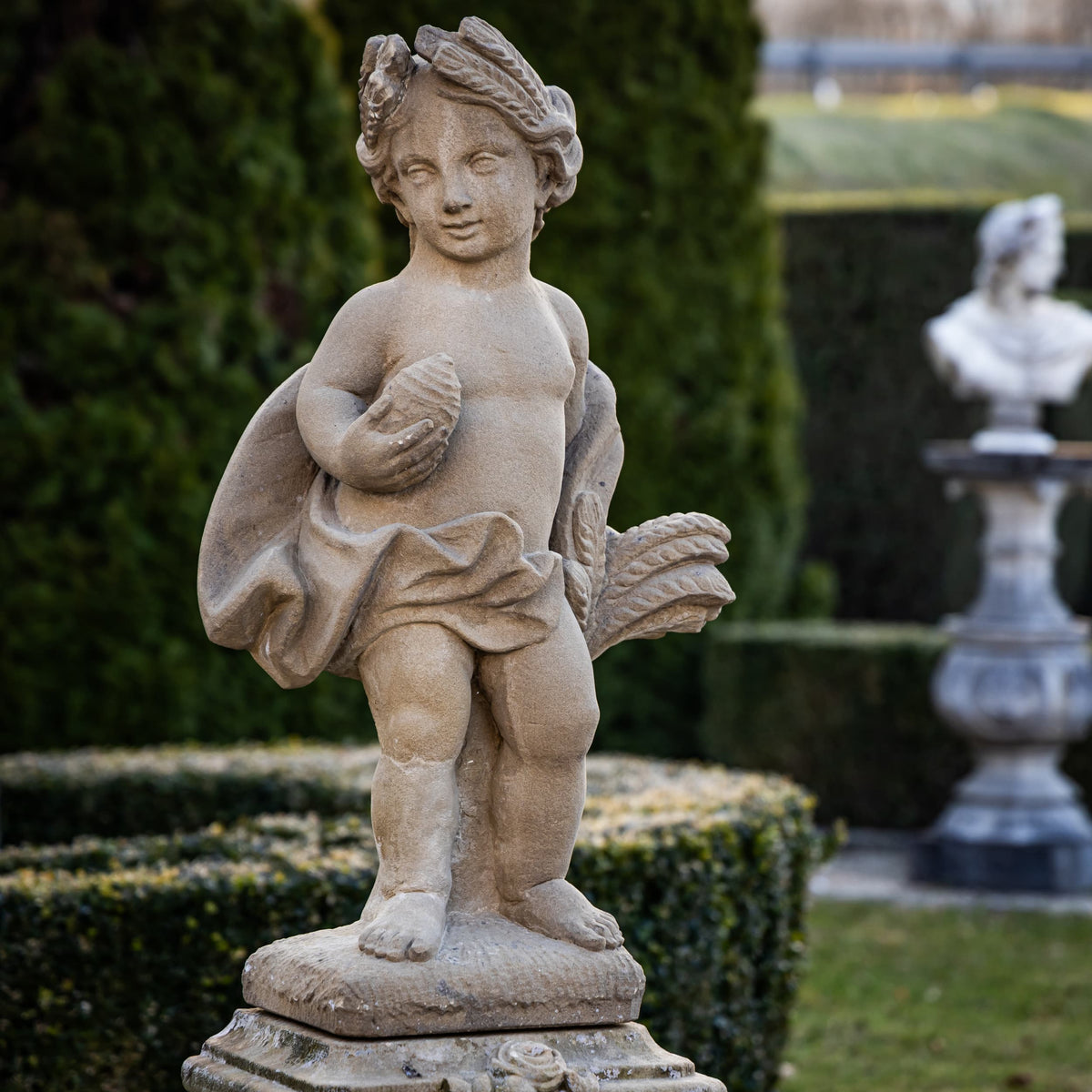 Sandstone Putti Representing the four seasons, Southern Germany, 18th Century