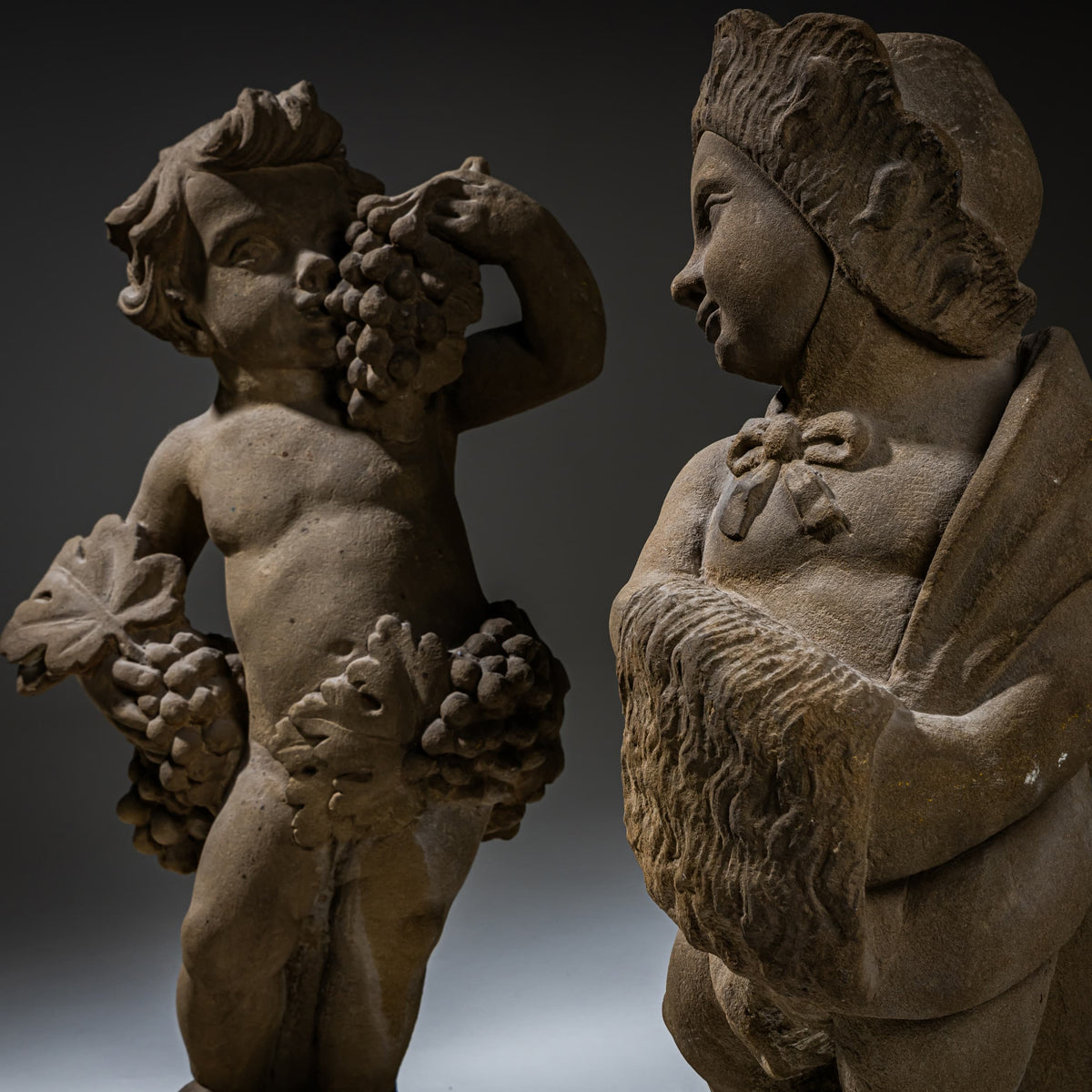 Sandstone Putti Representing the four seasons, Southern Germany, 18th Century