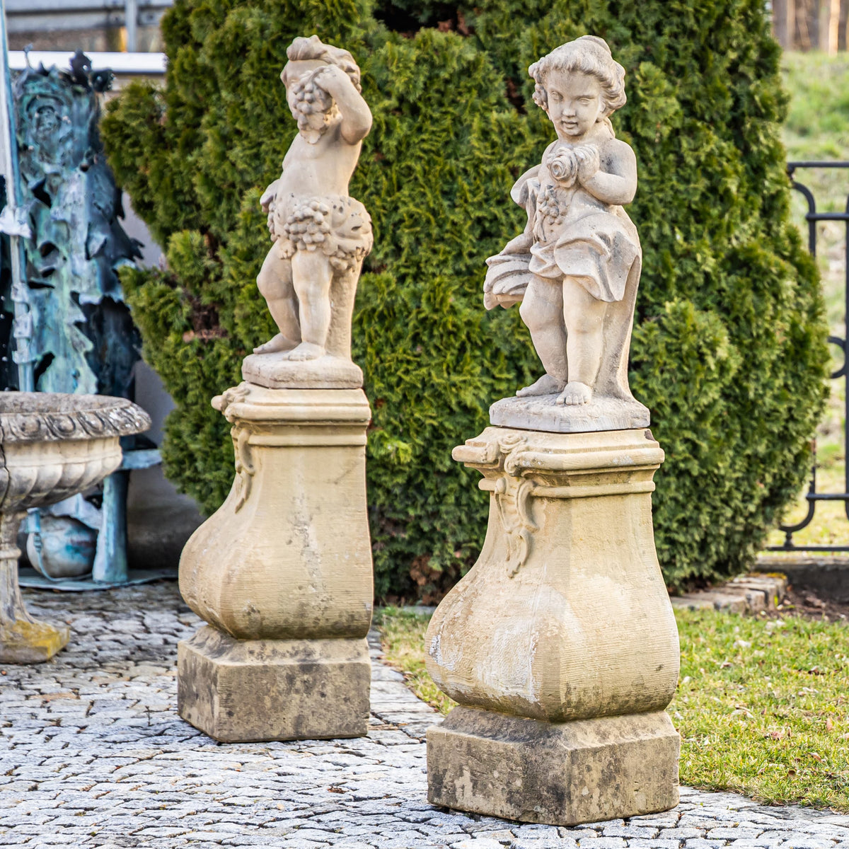 Sandstone Putti Representing the four seasons, Southern Germany, 18th Century