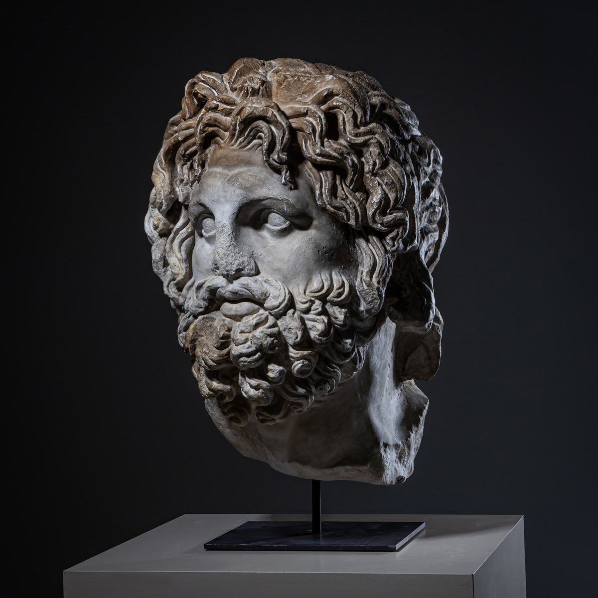 Head of Asclepius, Modern Plaster Cast after the Antique, 21st Century