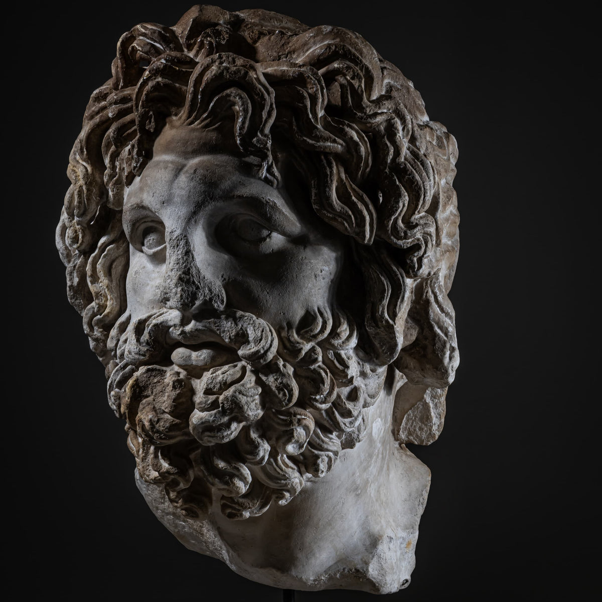 Head of Asclepius, Modern Plaster Cast after the Antique, 21st Century