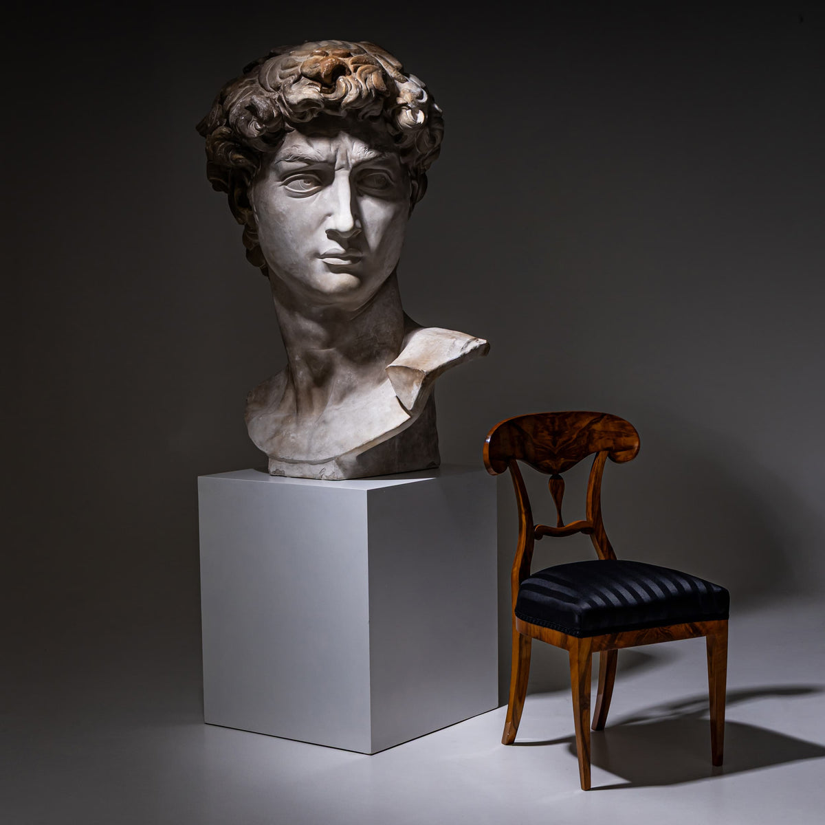 Head of Michelangelo's David, Modern Plaster Copy, Italy, 21st Century