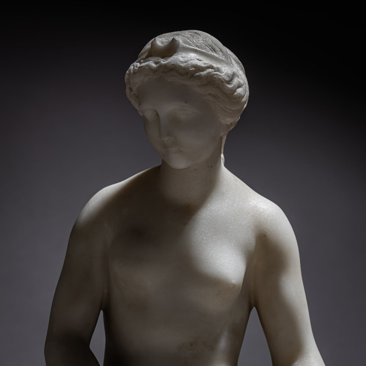 Paar Marmorskulpturen, Diana und Paris, um 1900