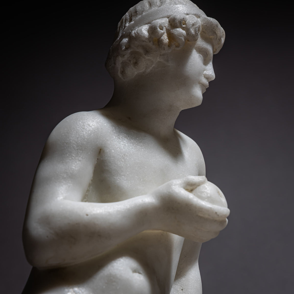 Paar Marmorskulpturen, Diana und Paris, um 1900