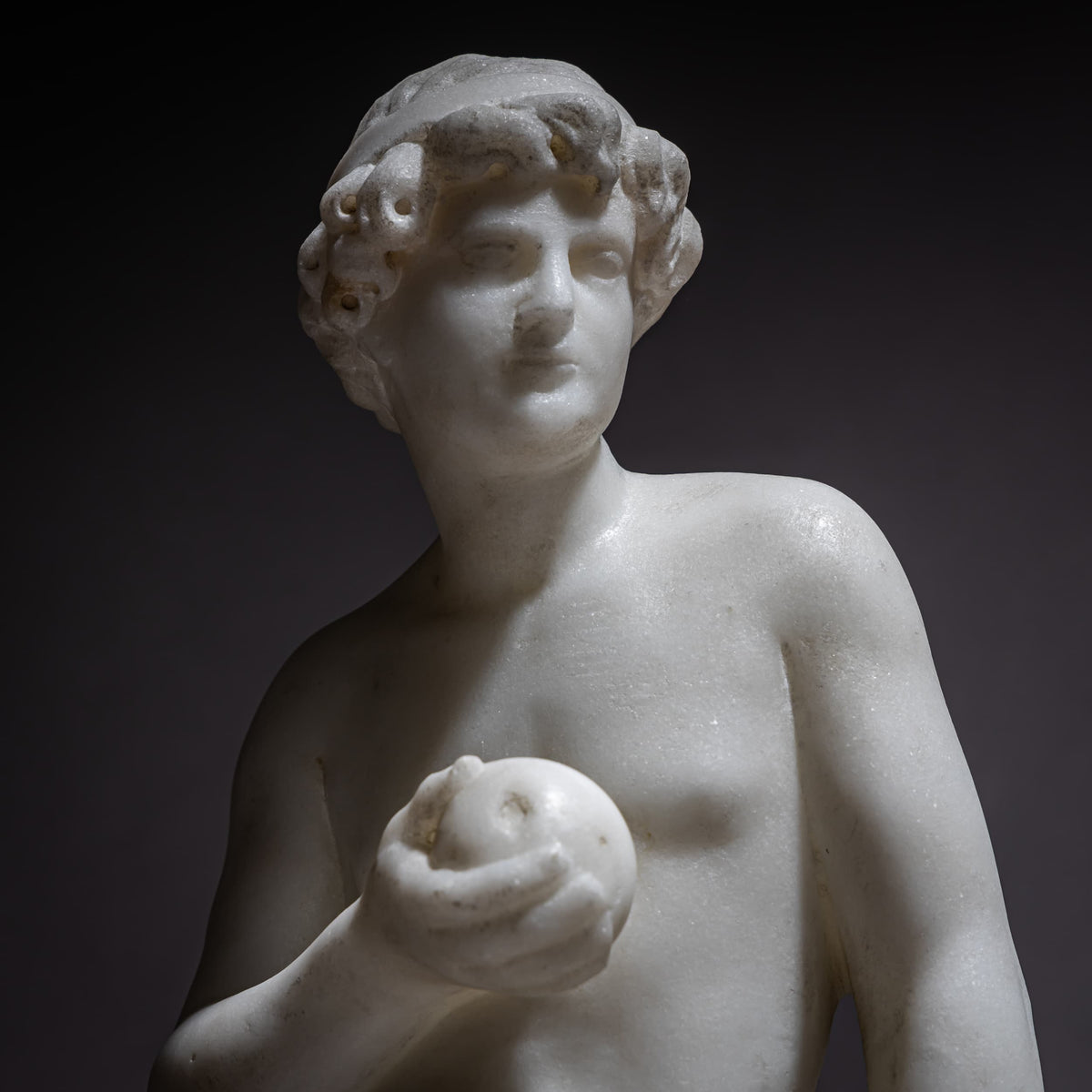 Paar Marmorskulpturen, Diana und Paris, um 1900