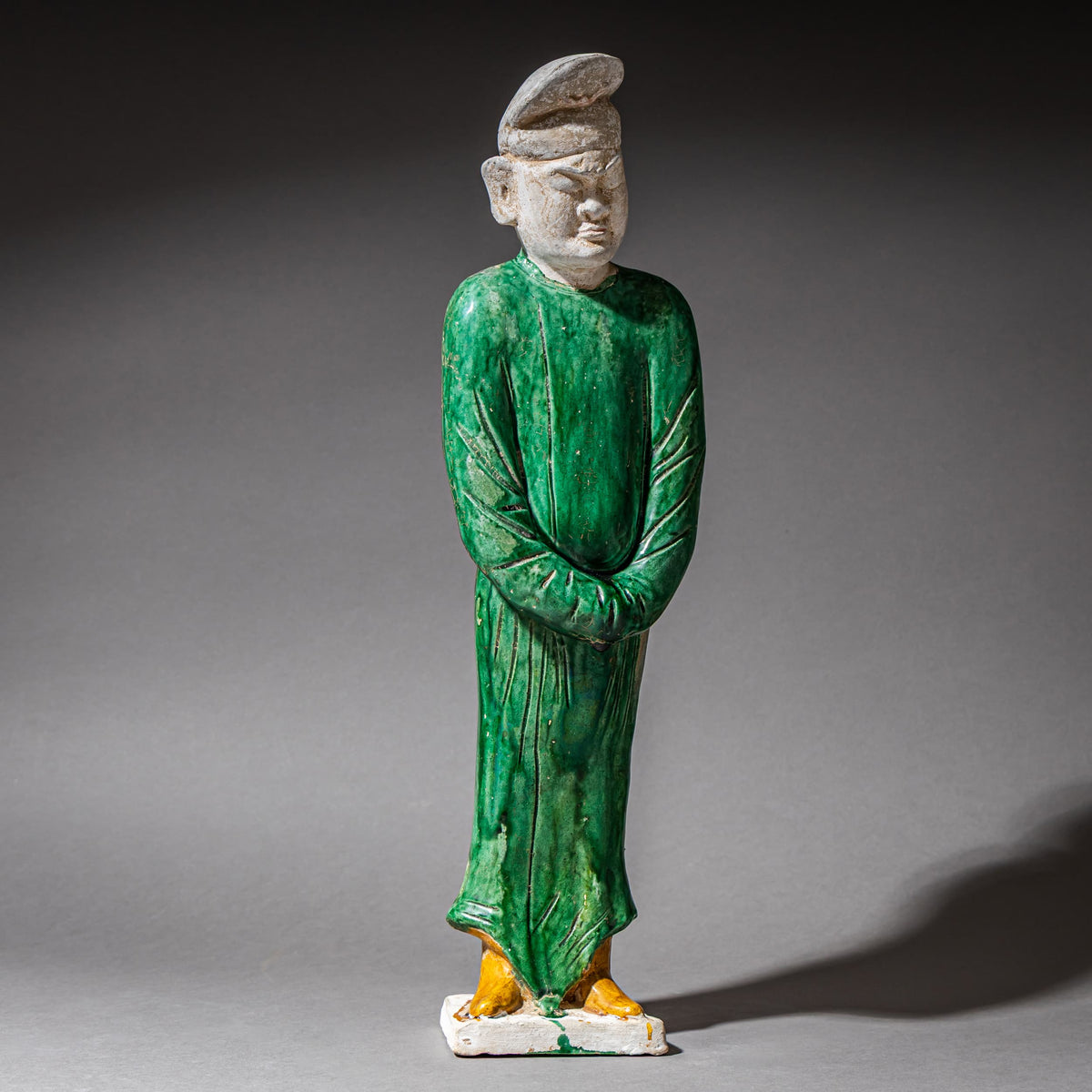 Green-Glazed Ceramic Figure of a Military Officer in the Style of the Tang Dynasty, China, 20th Century