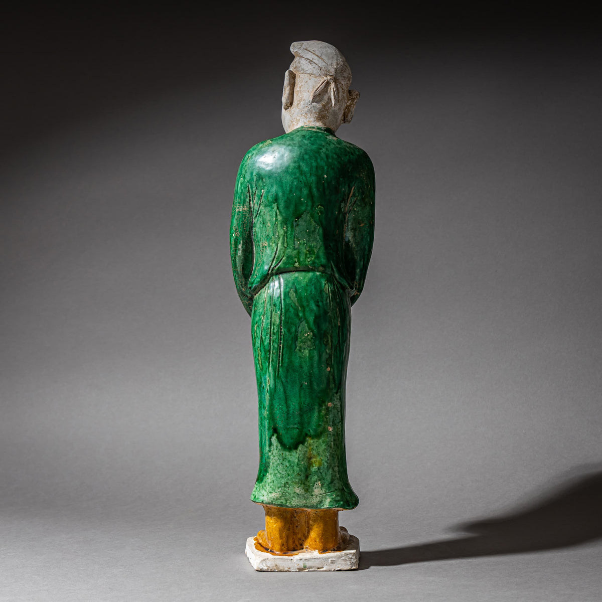 Green-Glazed Ceramic Figure of a Military Officer in the Style of the Tang Dynasty, China, 20th Century