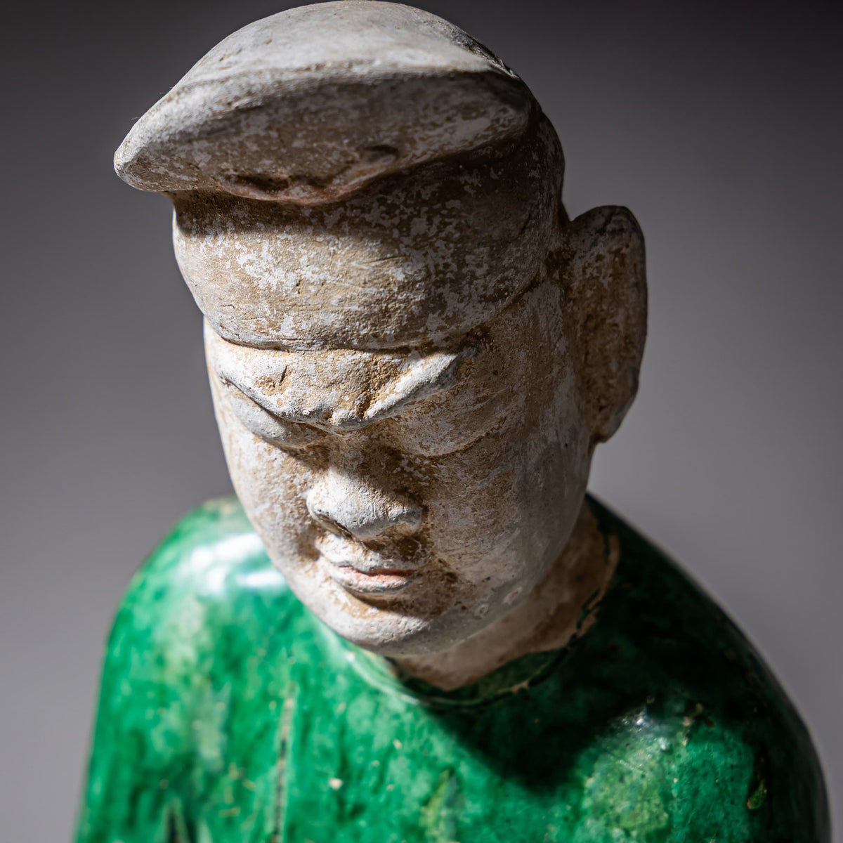 Green-Glazed Ceramic Figure of a Military Officer in the Style of the Tang Dynasty, China, 20th Century