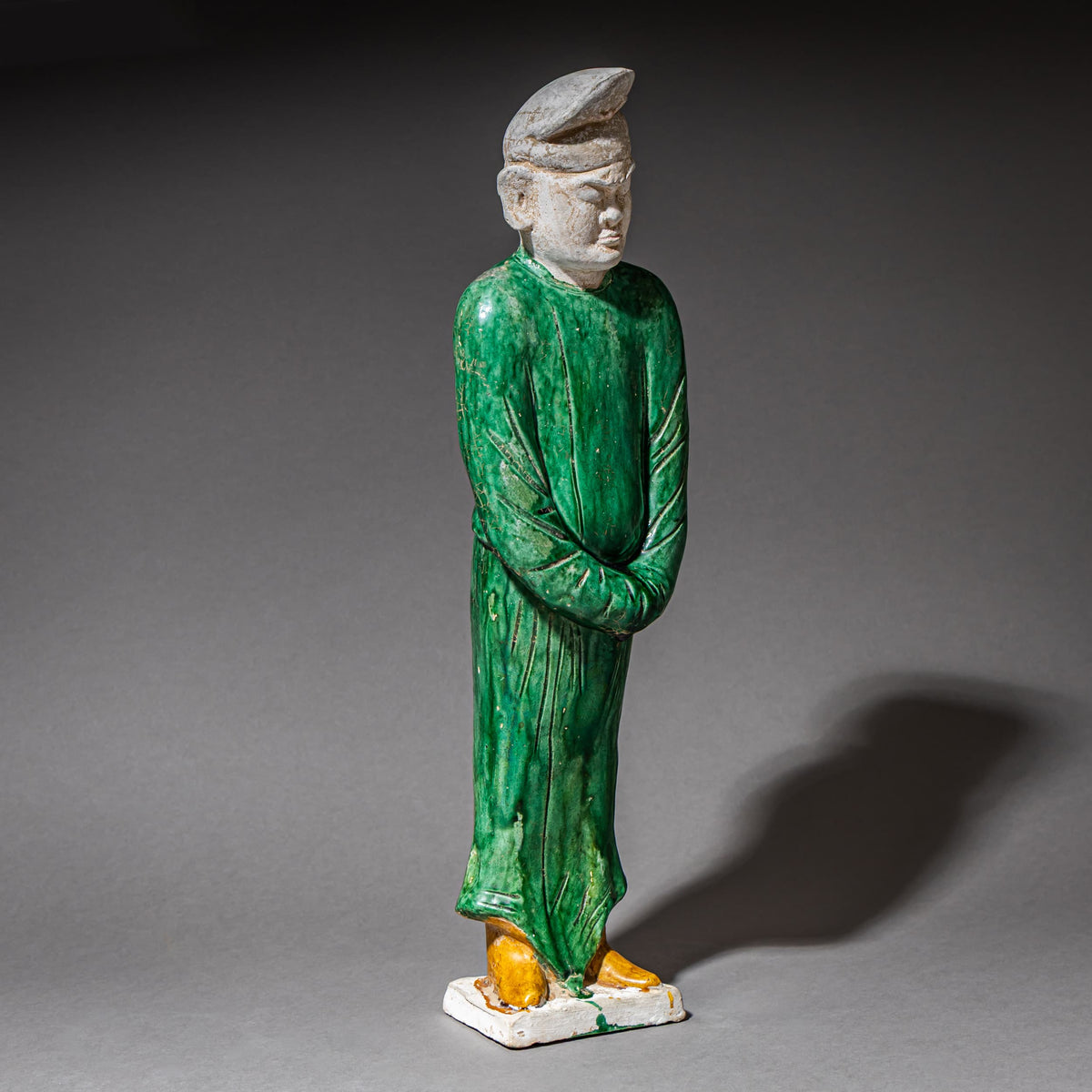 Green-Glazed Ceramic Figure of a Military Officer in the Style of the Tang Dynasty, China, 20th Century