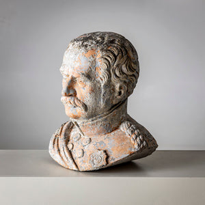 Terracotta Busts of Count von Gneisenau and von Blücher, sig. Louis Weiss, 1858