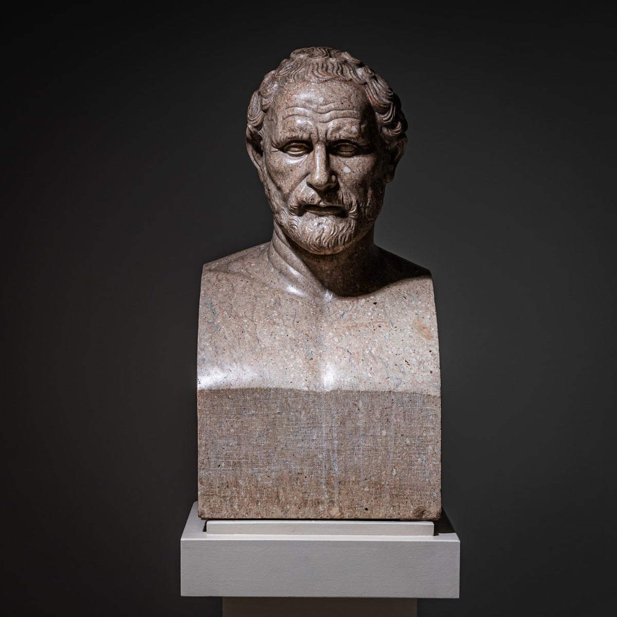 Kopf einer Herme des Demosthenes (384–322 v. Chr.) aus Marmor, 19. Jahrhundert