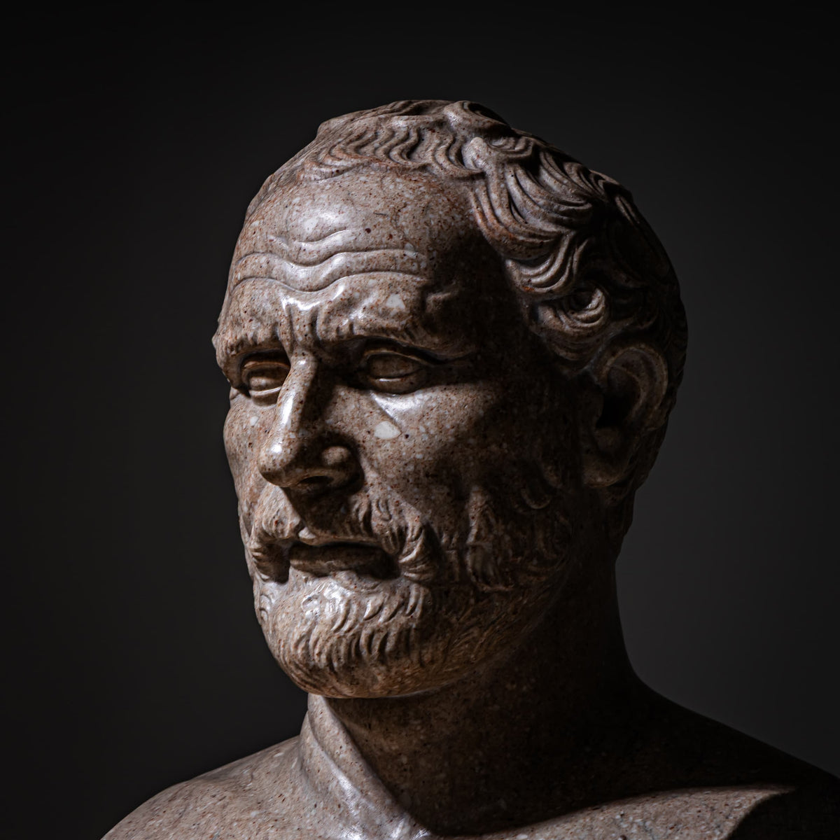 Kopf einer Herme des Demosthenes (384–322 v. Chr.) aus Marmor, 19. Jahrhundert