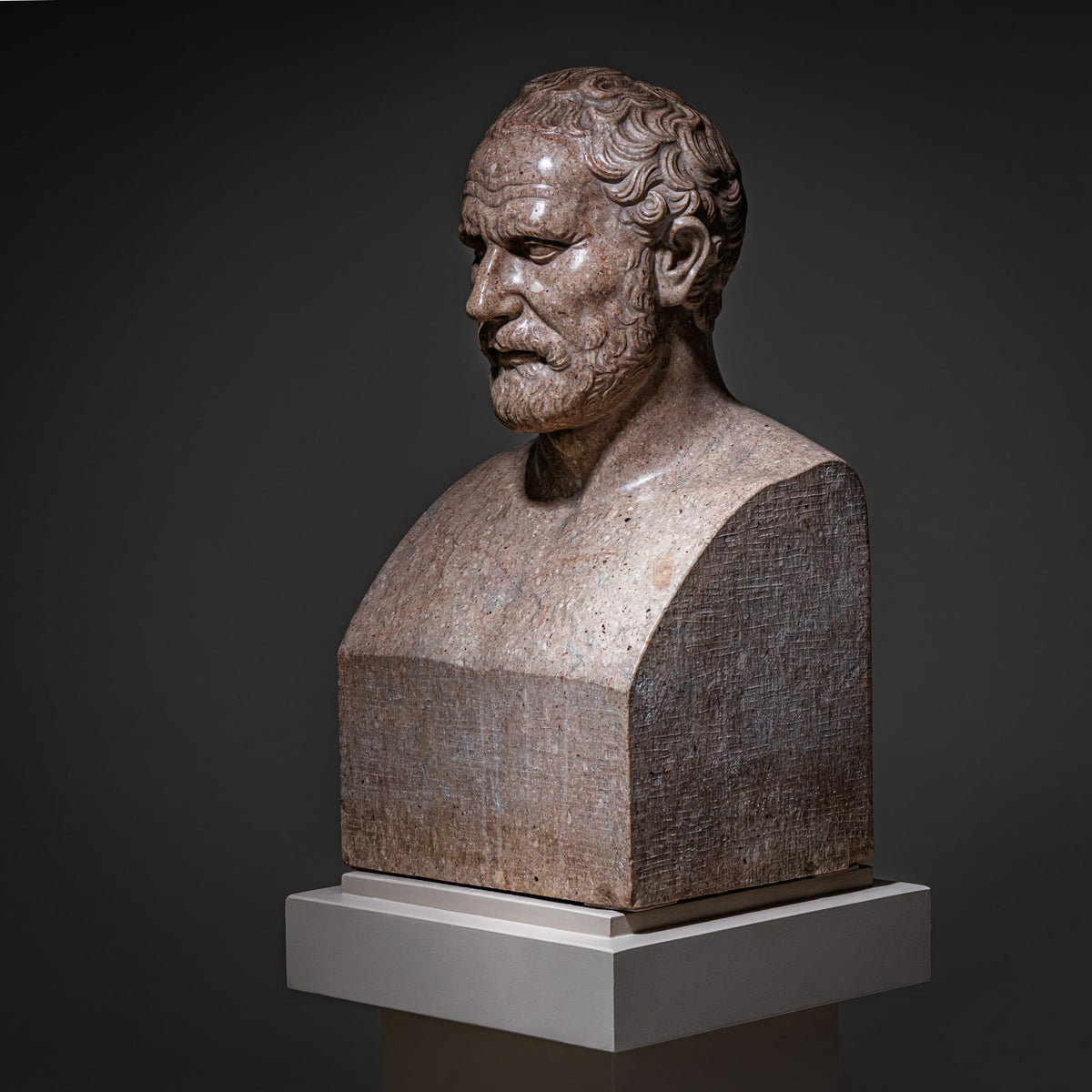 Kopf einer Herme des Demosthenes (384–322 v. Chr.) aus Marmor, 19. Jahrhundert