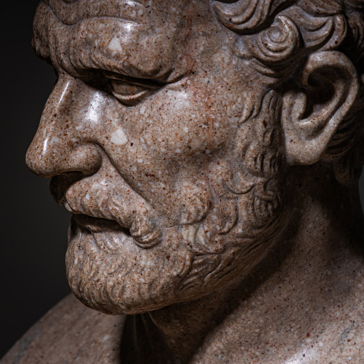 Kopf einer Herme des Demosthenes (384–322 v. Chr.) aus Marmor, 19. Jahrhundert